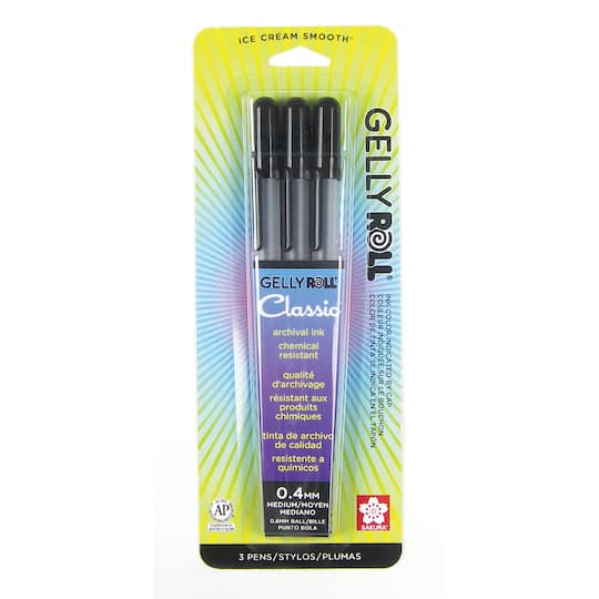 Gelly Roll® Classic™ 08 Medium Point Black Gel Pens, 3ct.